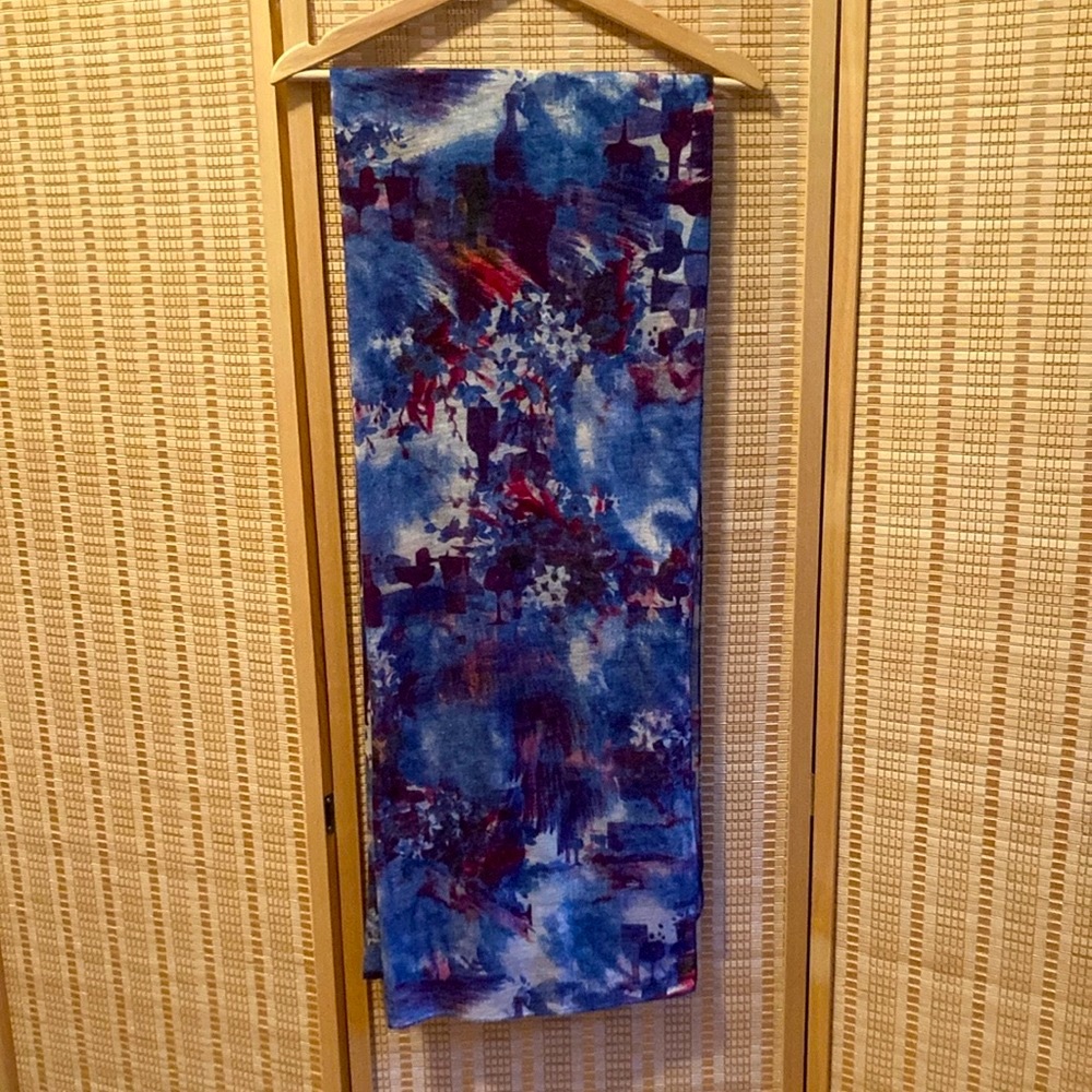 Abstract Blue and Purple Scarf